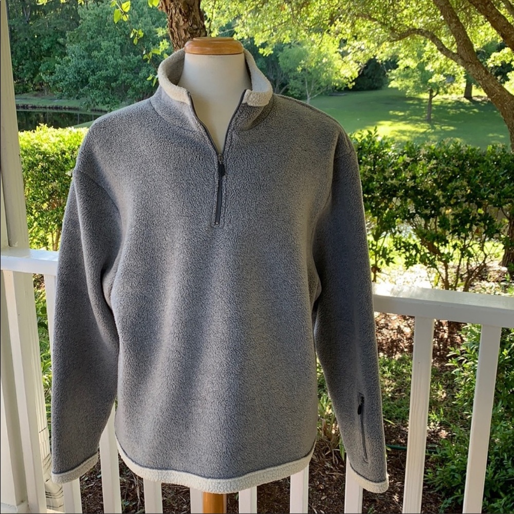 Gray Quarter-Zip Fleece Sweatshirt